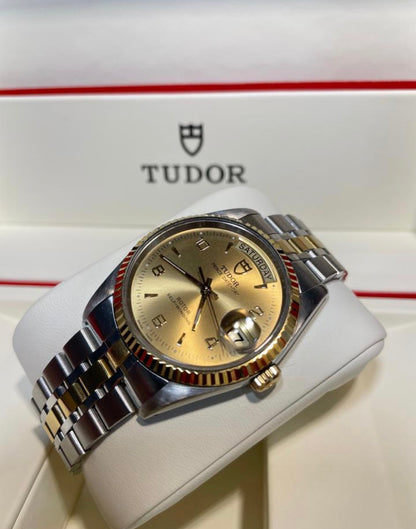 Tudor Prince Day-Date Ref. 76213 Champagne Arabic Number Dial