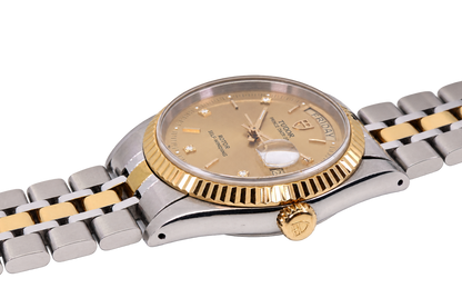 Tudor Prince Day-Date Ref. 76213 champagnerfarbenes Zifferblatt mit 5 Diamanten