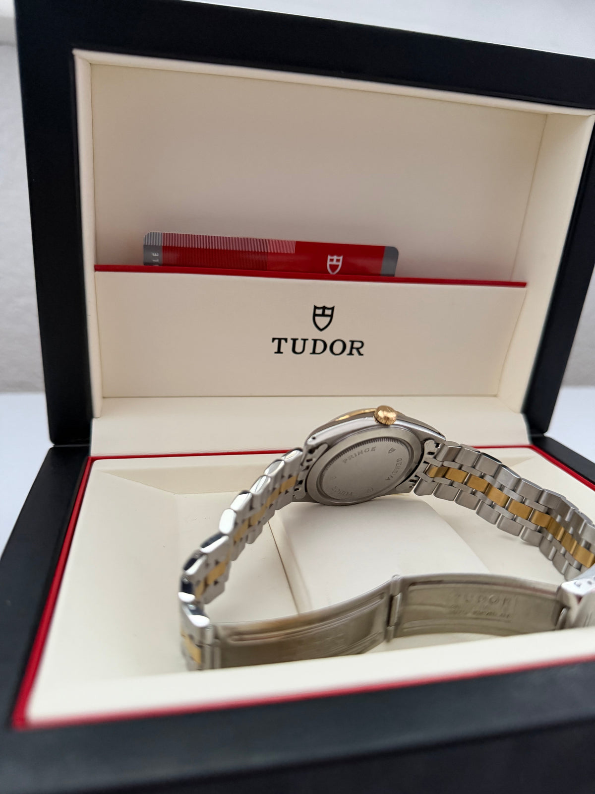 Tudor Prince Day-Date Ref. 76213 Gold Weißes Leinen-Zifferblatt mit Diamanten