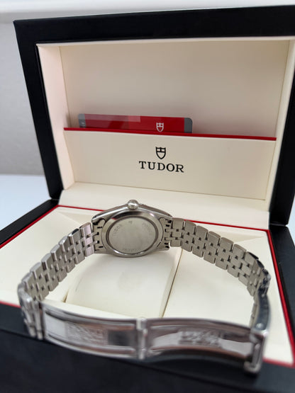 Tudor Prince Day-Date Ref. 76213 Zifferblatt Weißes Leinen mit Diamanten