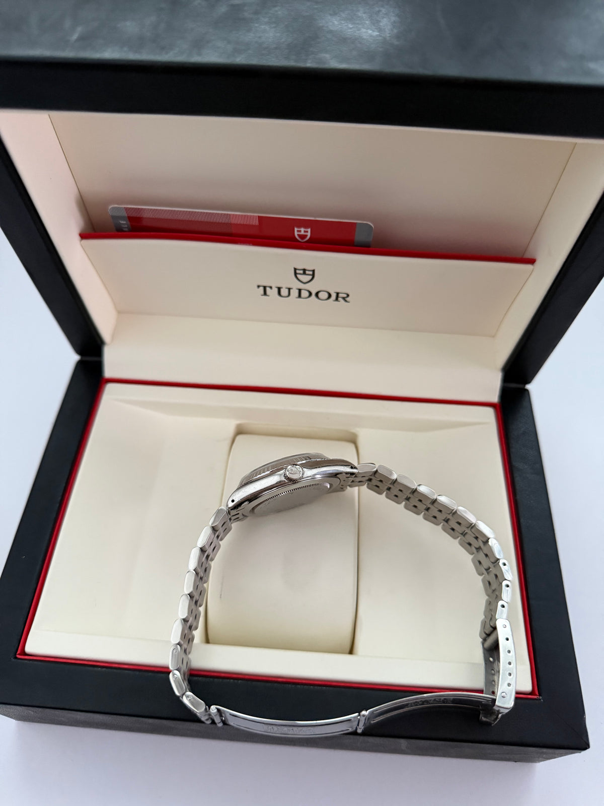 Tudor Prince Day-Date Ref. 76213 Zifferblatt Weißes Leinen mit Diamanten