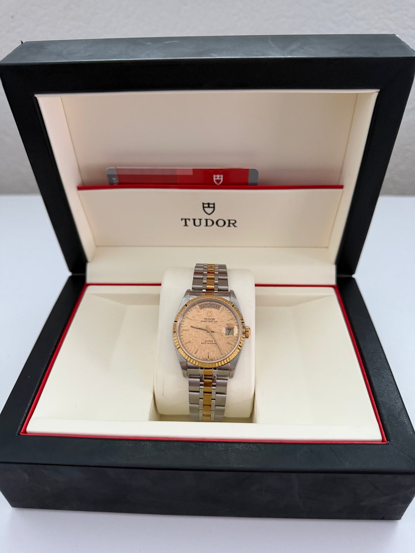 Tudor Prince Day-Date Ref. 76213 Linen Gold Dial
